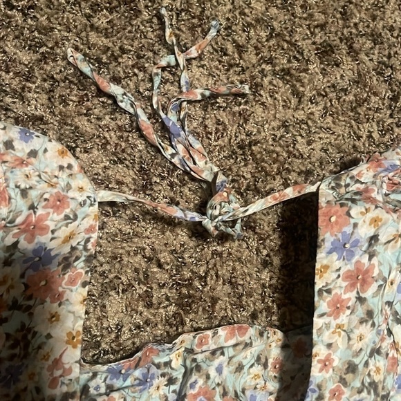 Mable Squareneck Puff Sleeve Floral Mini Dress  Medium - Picture 9 of 9